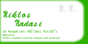 miklos nadasi business card